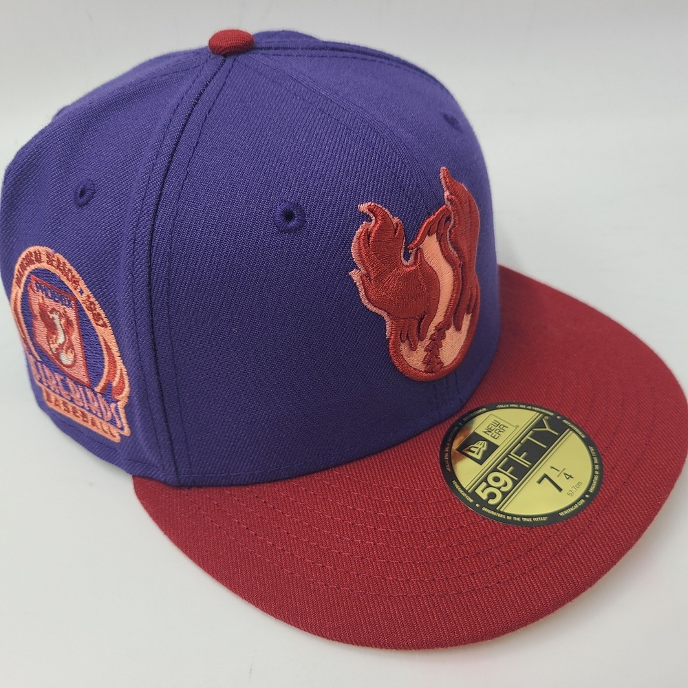 Phoenix Firebirds Hat Fitted 7 1/4 New Era 59Fifty Purple‎ MiLB Inaugural Patch